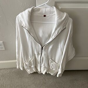 White Zip-Up Hoodie free people